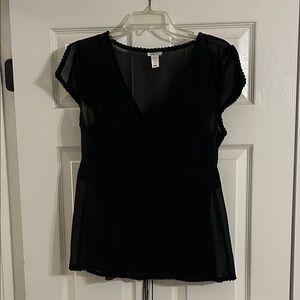 Elegant Black Sheer Blouse